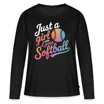 Softball Sports Joueur de softball - T-shirt manches longues Premium bio Femme - noir - Devant - Julia (174cm)