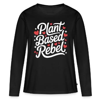 Végétarien Végétalien Végétarien Végétarien - T-shirt manches longues Premium bio Femme - noir - Devant - Julia (174cm)