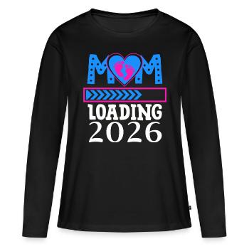 Mom Loading 2026 Expectant Mom - Women's Premium Organic Long Sleeve Shirt - black - Front - Julia (174cm)