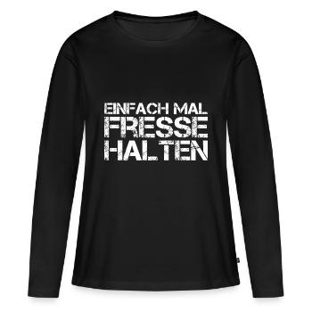 Shut up - Women's Premium Organic Long Sleeve Shirt - black - Front - Julia (174cm)