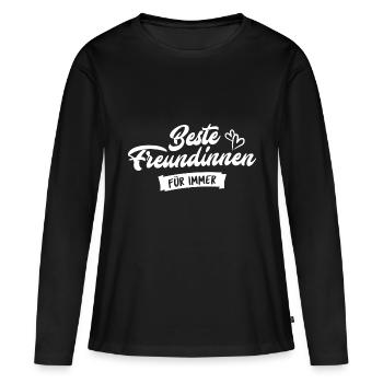 Beste Freundinnen für immer - Frauen Premium Bio Langarmshirt - Schwarz - Vorne - Julia (174cm)