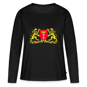 Armoiries de Gdansk - T-shirt manches longues Premium bio Femme - noir - Devant - Julia (174cm)