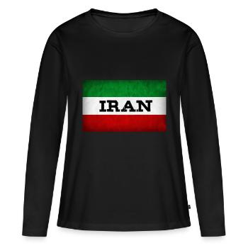 IRAN - T-shirt manches longues Premium bio Femme - noir - Devant - Julia (174cm)