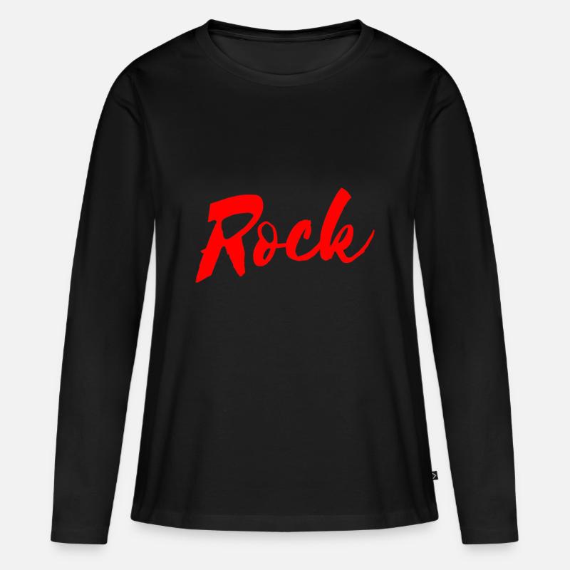 Rock - Frauen Premium Bio Langarmshirt - Schwarz