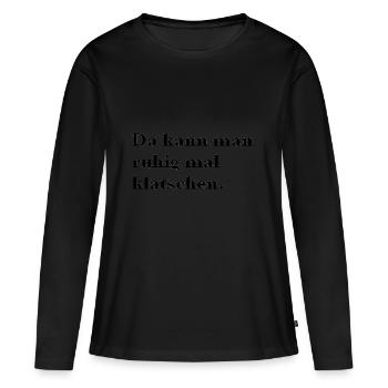 On peut applaudir - Allemagne - T-shirt manches longues Premium bio Femme - noir - Devant - Julia (174cm)