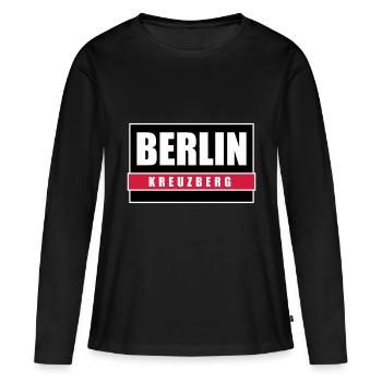 Berlin Kreuzberg capital Berlin T-shirts - T-shirt manches longues Premium bio Femme - noir - Devant - Julia (174cm)
