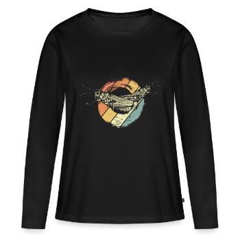 grasshopper - Women's Premium Organic Long Sleeve Shirt - black - Front - Julia (174cm)