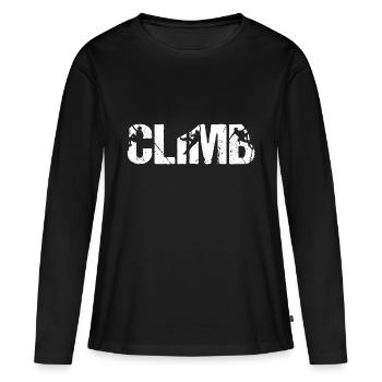CLIMB Escalade Alpinisme Devise - T-shirt manches longues Premium bio Femme - noir - Devant - Julia (174cm)