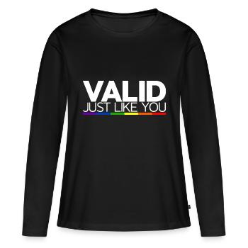 Valid Just Like You - Frauen Premium Bio Langarmshirt - Schwarz - Vorne - Julia (174cm)