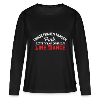 Line Dance - Frauen Premium Bio Langarmshirt - Schwarz - Vorne - Julia (174cm)