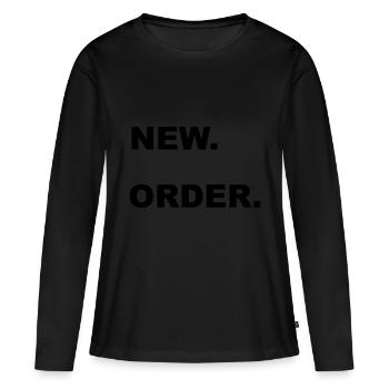 NOUVELLE COMMANDE - T-shirt manches longues Premium bio Femme - noir - Devant - Julia (174cm)