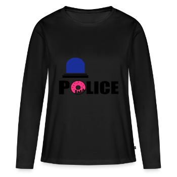 Polizei d - Frauen Premium Bio Langarmshirt - Schwarz - Vorne - Julia (174cm)