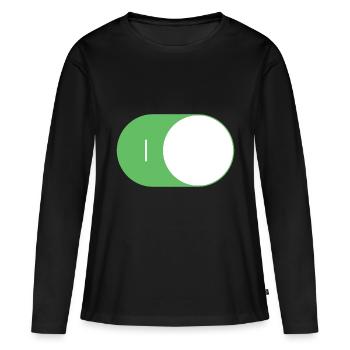 On/Off Switch ON/OFF - Women's Premium Organic Long Sleeve Shirt - black - Front - Julia (174cm)