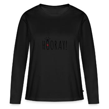 Hooray! hen - Women's Premium Organic Long Sleeve Shirt - black - Front - Julia (174cm)