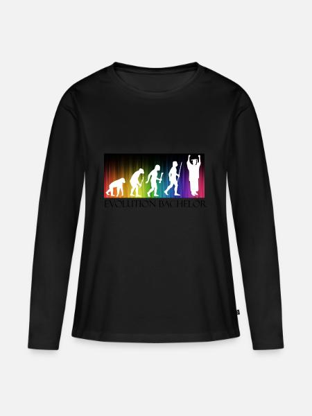 Evolution Bachelor - Frauen Premium Bio Langarmshirt - Schwarz
