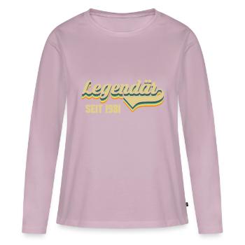 Jahrgang 1981 42 Jahre Geburtstag - Frauen Premium Bio Langarmshirt - Altrosa - Vorne - Julia (174cm)