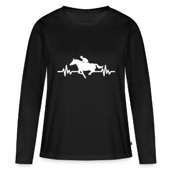 Heartbeat Horse - Stallion Mare Ross Equestrian - T-shirt manches longues Premium bio Femme - noir - Devant - Julia (174cm)