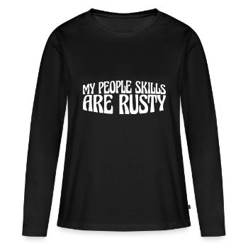 Mes compétences relationnelles sont rouillées 19 - T-shirt manches longues Premium bio Femme - noir - Devant - Julia (174cm)