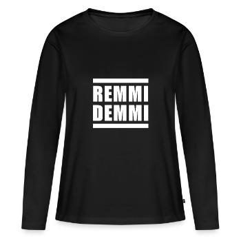 Remmi Demmi noir et blanc - T-shirt manches longues Premium bio Femme - noir - Devant - Julia (174cm)