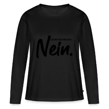 laisse-moi réfléchir un instant.... non - T-shirt manches longues Premium bio Femme - noir - Devant - Julia (174cm)