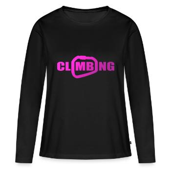 Karabiner Motiv für Kletterer und Bergsteiger - Frauen Premium Bio Langarmshirt - Schwarz - Vorne - Julia (174cm)