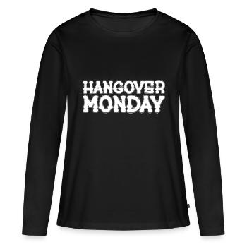 Lundi de la gueule de bois - T-shirt manches longues Premium bio Femme - noir - Devant - Julia (174cm)