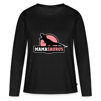 Mamasaurus cadeau amusant pour les mères - T-shirt manches longues Premium bio Femme - noir - Devant - Julia (174cm)