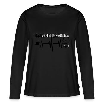 Révolution industrielle 4.0, Industrie 4.0 - T-shirt manches longues Premium bio Femme - noir - Devant - Julia (174cm)