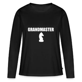 Großmeister des Schachs in Weiß mit Pferd - Frauen Premium Bio Langarmshirt - Schwarz - Vorne - Julia (174cm)