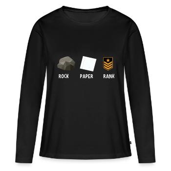 Classement du papier Rock - T-shirt manches longues Premium bio Femme - noir - Devant - Julia (174cm)