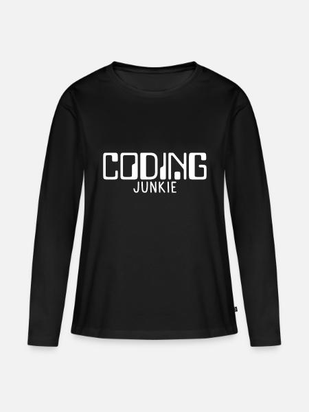 Coding Junkie 4 - Frauen Premium Bio Langarmshirt - Schwarz