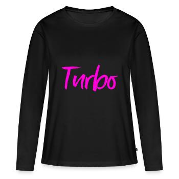 Turbo - T-shirt manches longues Premium bio Femme - noir - Devant - Julia (174cm)