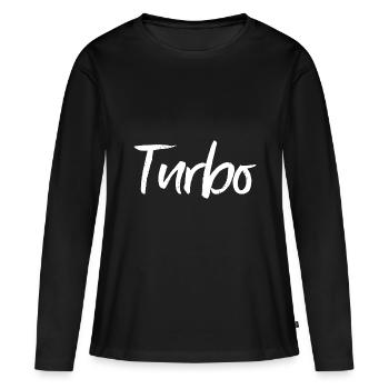 Turbo - T-shirt manches longues Premium bio Femme - noir - Devant - Julia (174cm)