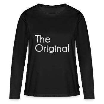Le T-shirt original original de cadeau de chemise - T-shirt manches longues Premium bio Femme - noir - Devant - Julia (174cm)