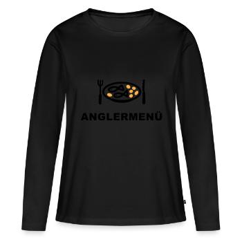 Menu de pêcheur à la ligne - patates de poisson - T-shirt manches longues Premium bio Femme - noir - Devant - Julia (174cm)