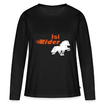 Isi Rider - T-shirt manches longues Premium bio Femme - noir - Devant - Julia (174cm)