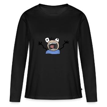 Panique sans pitié - T-shirt manches longues Premium bio Femme - noir - Devant - Julia (174cm)
