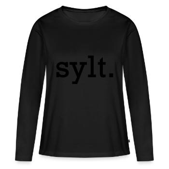 Sylt. - T-shirt manches longues Premium bio Femme - noir - Devant - Julia (174cm)
