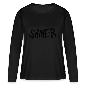 Sinner - Frauen Premium Bio Langarmshirt - Schwarz - Vorne - Julia (174cm)