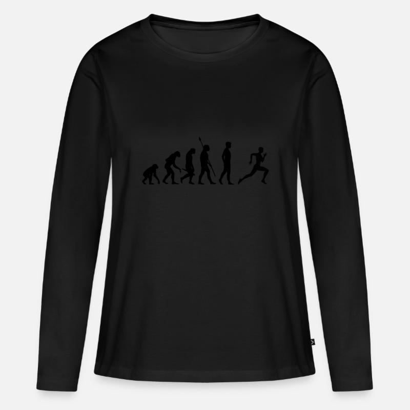 Running Evolution - Running Sprinting Marathon - Women's Premium Organic Long Sleeve Shirt - black