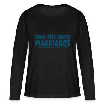 Les plats à emporter sauvent les mariages 4 - T-shirt manches longues Premium bio Femme - noir - Devant - Julia (174cm)