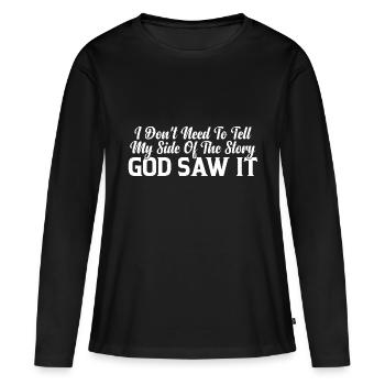 Je n’ai pas besoin de raconter ma version de l’histoire 8 - T-shirt manches longues Premium bio Femme - noir - Devant - Julia (174cm)