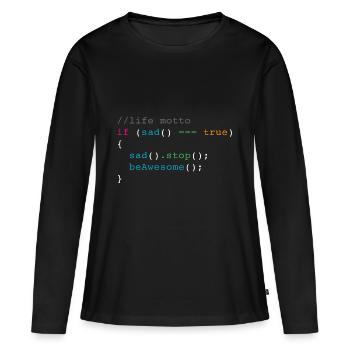 devise de la vie - T-shirt manches longues Premium bio Femme - noir - Devant - Julia (174cm)