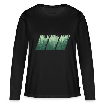 Des arbres - T-shirt manches longues Premium bio Femme - noir - Devant - Julia (174cm)