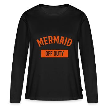 Mermaid off duty - T-shirt manches longues Premium bio Femme - noir - Devant - Julia (174cm)