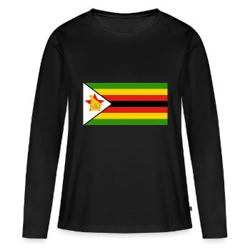 Zimbabwe - T-shirt manches longues Premium bio Femme - noir - Devant - Julia (174cm)