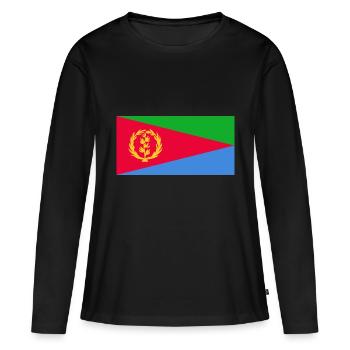 Eritrea-Flagge - Frauen Premium Bio Langarmshirt - Schwarz - Vorne - Julia (174cm)
