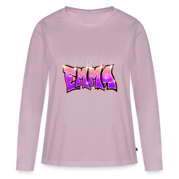 Graffiti Tag Name EMMA Pink - Women's Premium Organic Long Sleeve Shirt - dusky pink - Front - Julia (174cm)