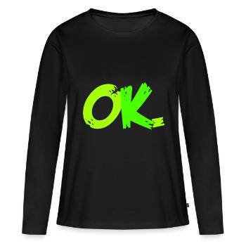 ok neon - T-shirt manches longues Premium bio Femme - noir - Devant - Julia (174cm)
