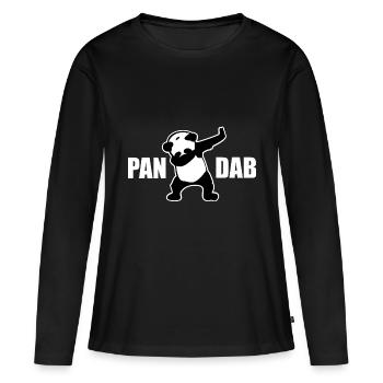 Danse panda dab - T-shirt manches longues Premium bio Femme - noir - Devant - Julia (174cm)
